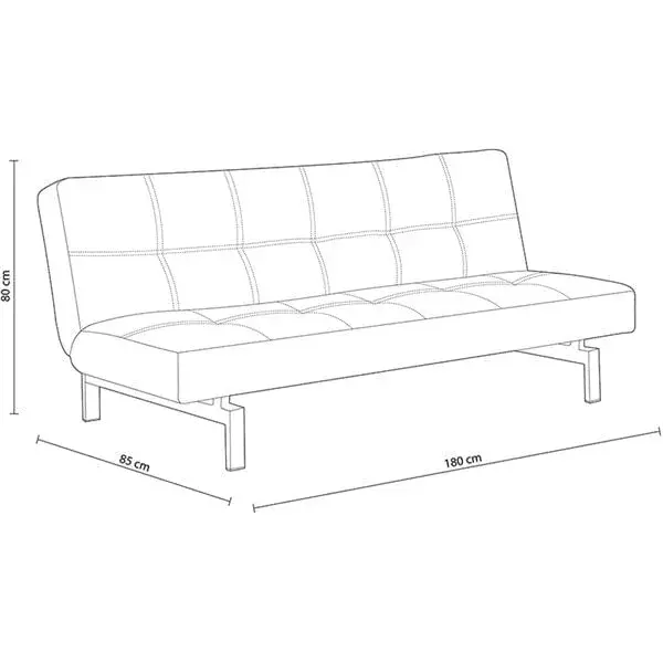 Estanterí Flotante Sofá-cama Chic negro 80x180x85 cm