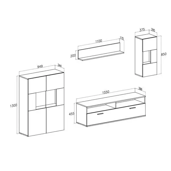 Mesa Nido Composición de salón Cies cambria 250 cm