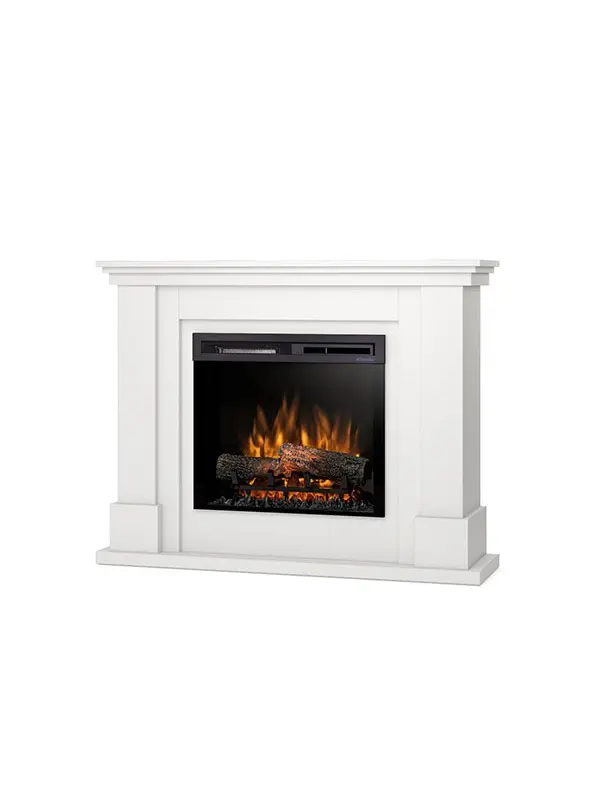 Luena - chimenea eléctrica LED de pie - 23' - blanco mate - 110 x 89.7 x 30