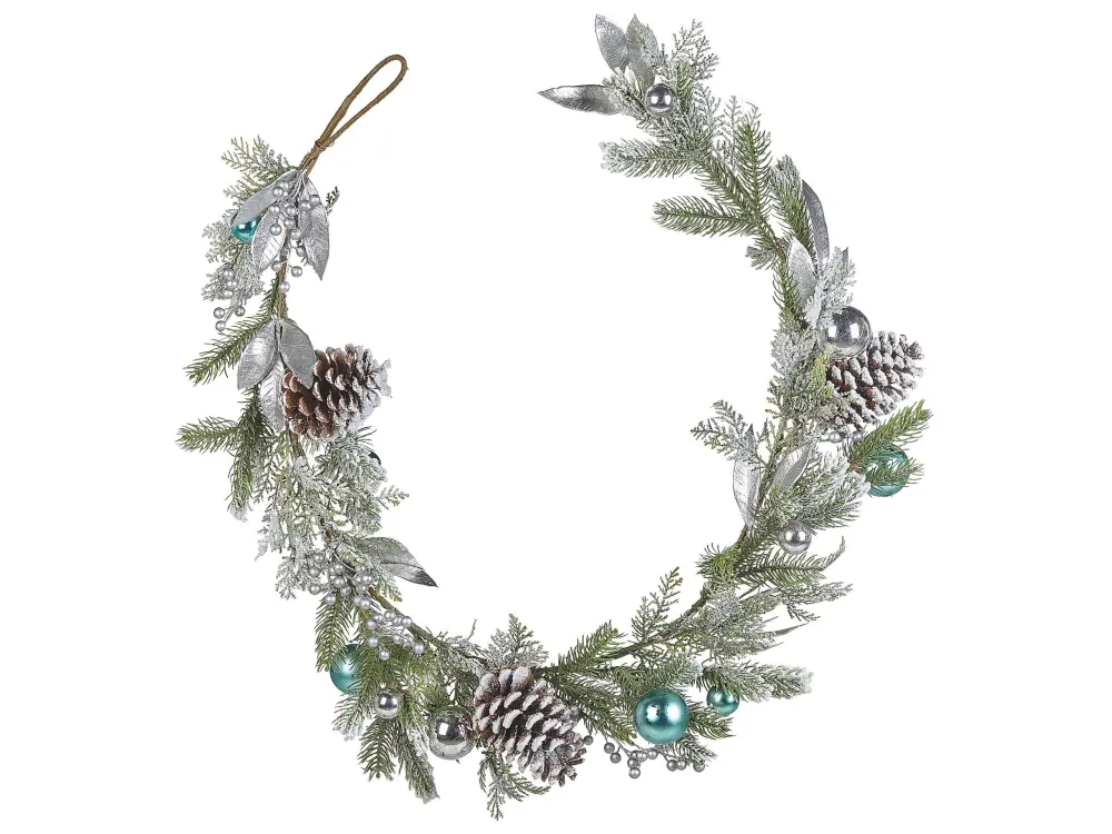 Christmas Garland 150 cm Green and Silver LLEIDA