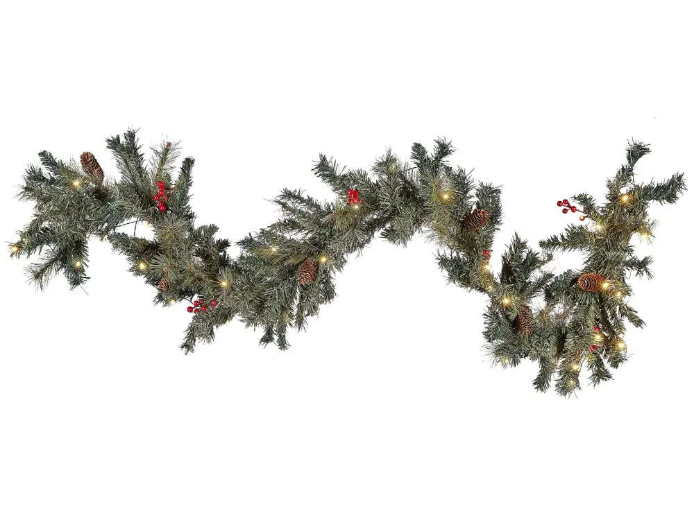 Pre-Lit Christmas Garland 180 cm Green TENALA