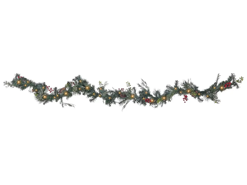 Pre-Lit Christmas Garland 270 cm Green ELBRUS
