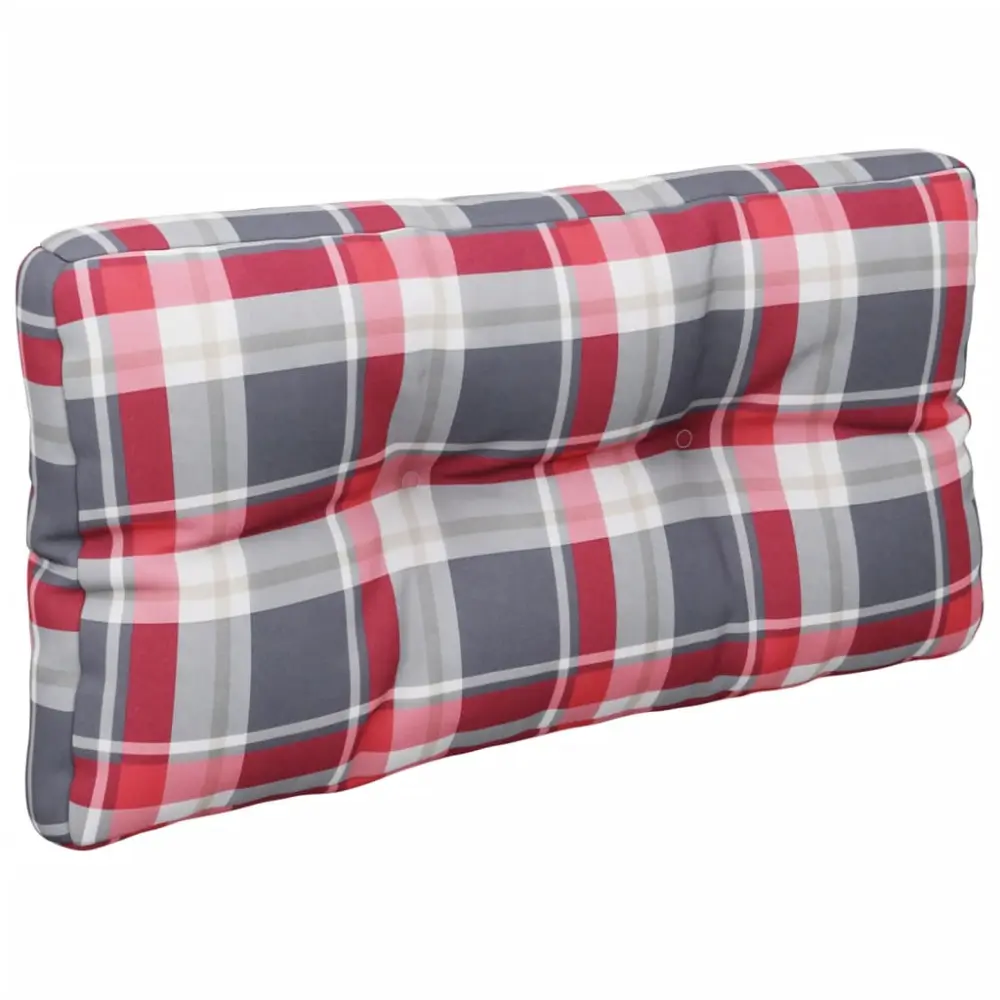 vidaXL cojín para sofá de palets de tela cuadros rojo 80x40x12 cm - Tela Hipoaergénica