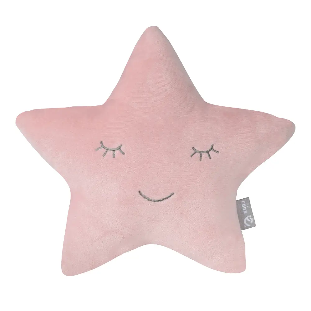 Cojín en forma de estrella 'roba Style', Rosa/Mauve, cojín decorativo para habitación infantil con Certificado de Segur...