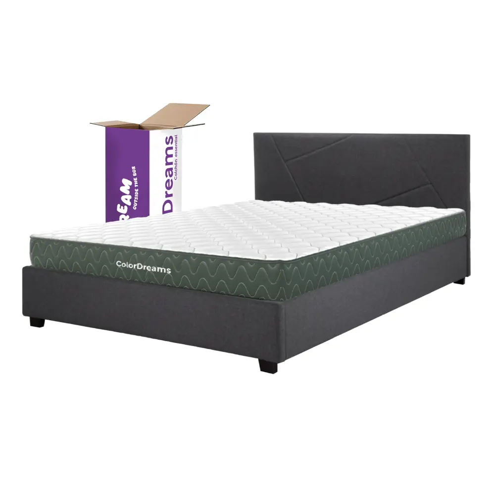 Base Cama Abatible Madera Colchón Memory En Caja Individual para Invitados