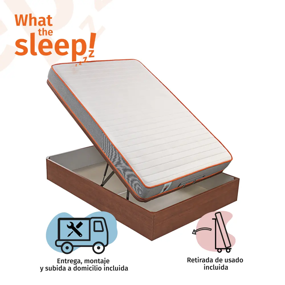 Pack colchón hr con visco y canapé 135x190cm|what sleep para Invitados