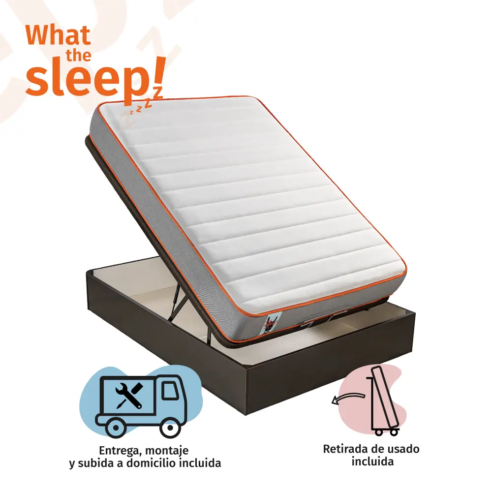 Pack colchón hr visco sin aditivos y canapé abatible, 90x190cm|what sleep