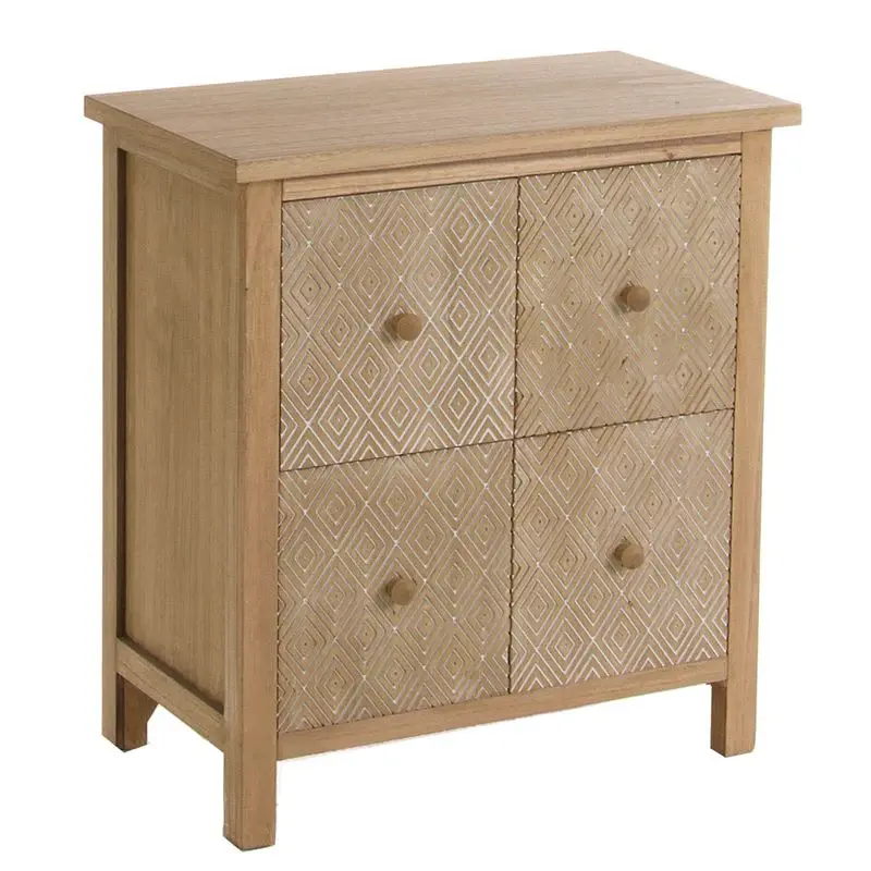 ARMARIO 4 CAJONES BOHO GRABADO con Luz LED Integrada