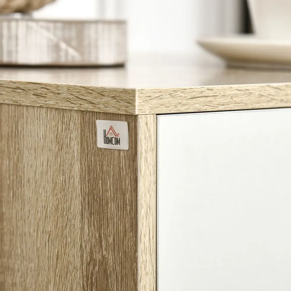 Armario Ropero Cajonera Luquillo Homcom 3 cajones blanco/natural 68,5x40x35 cm