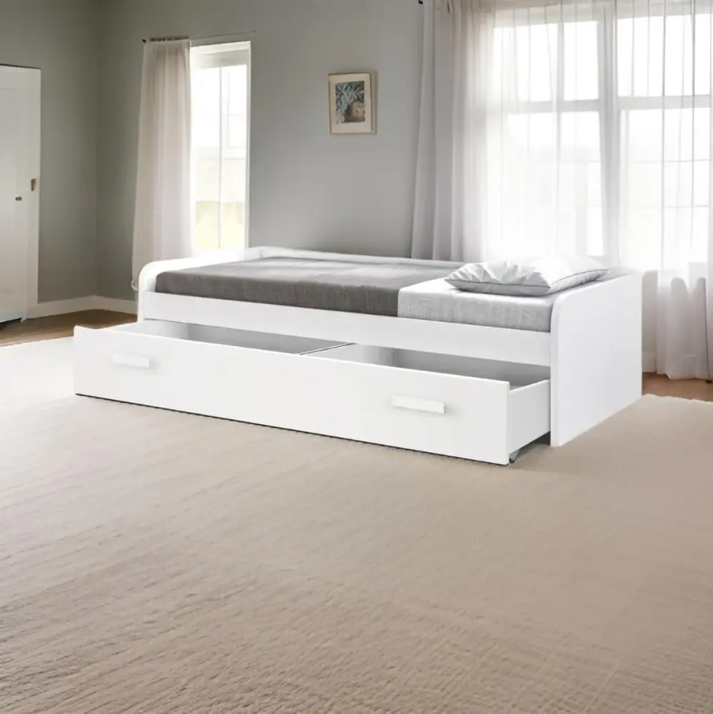 Cama nido Alumbre con cajonera 53,7x190x98,2 cm con Cabecera Acolchada