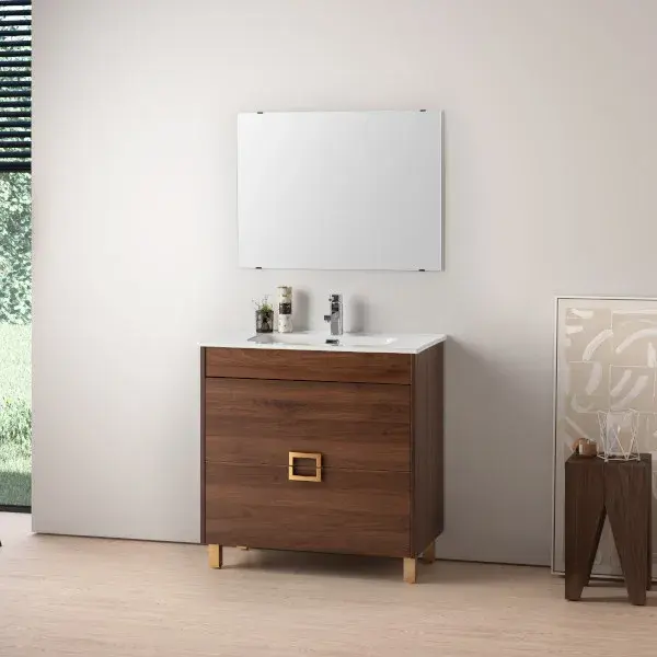 Conjunto mueble de baño Mí roble 80 cm