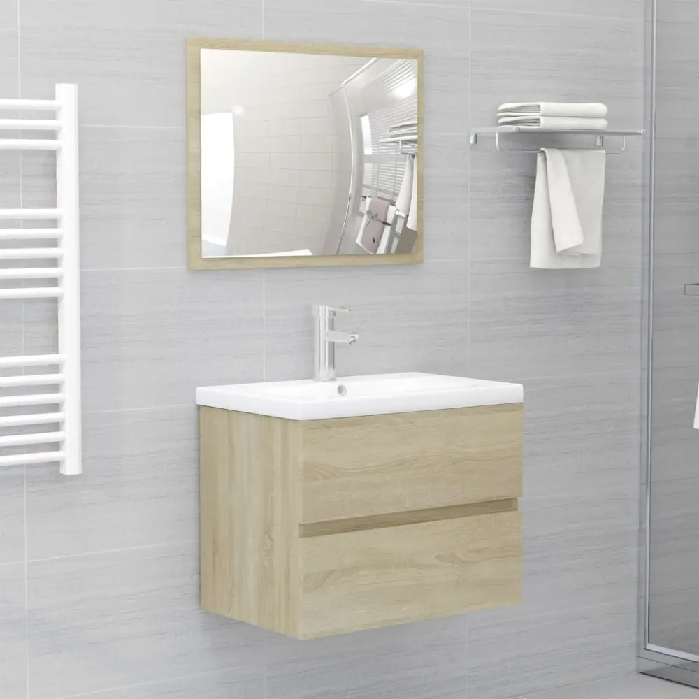 Conjunto de muebles de baño madera contrachapada roble sonoma