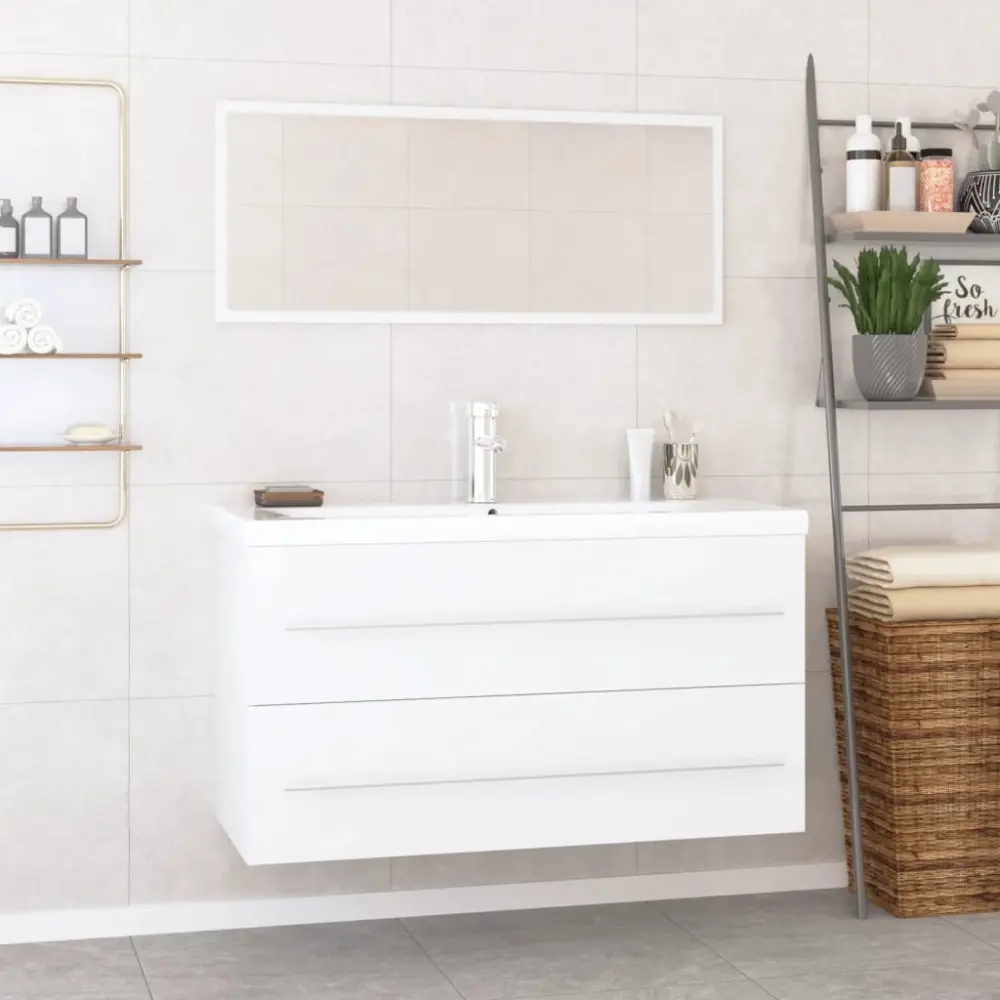 Conjunto de muebles de baño 3 piezas blanco