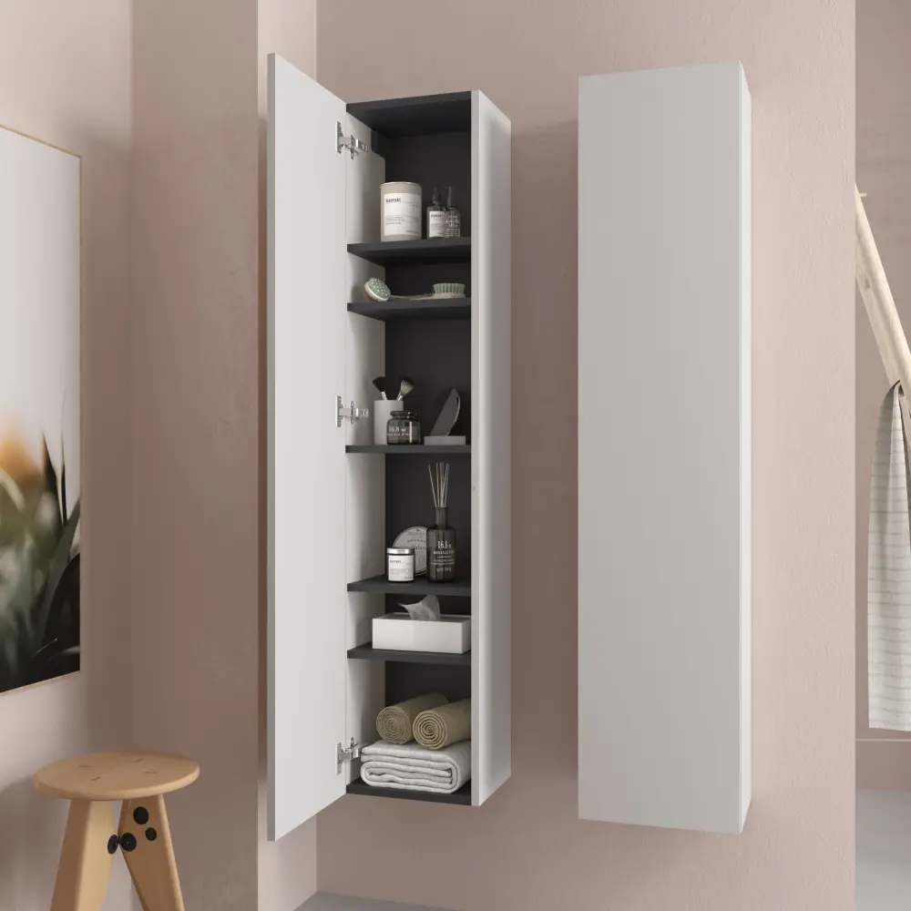 Columna de baño suspendida bequia blanco mate 140 x 30 cm Salgar