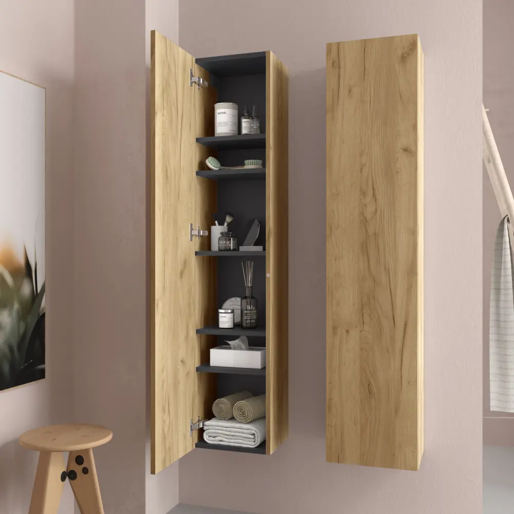 Columna de baño suspendida bequia roble 140 x 30 cm Salgar