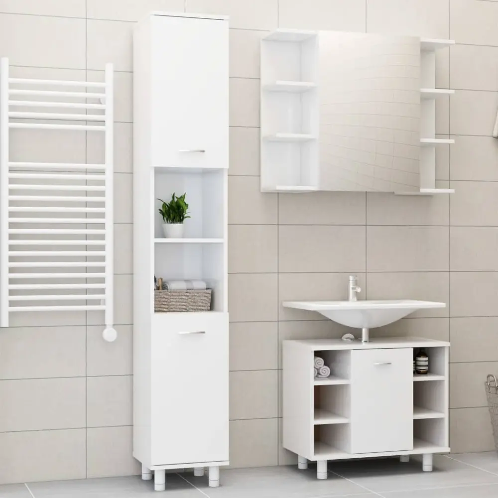 Uso juegos muebles de baño 3 pzas madera de ingenierí blanco brillo