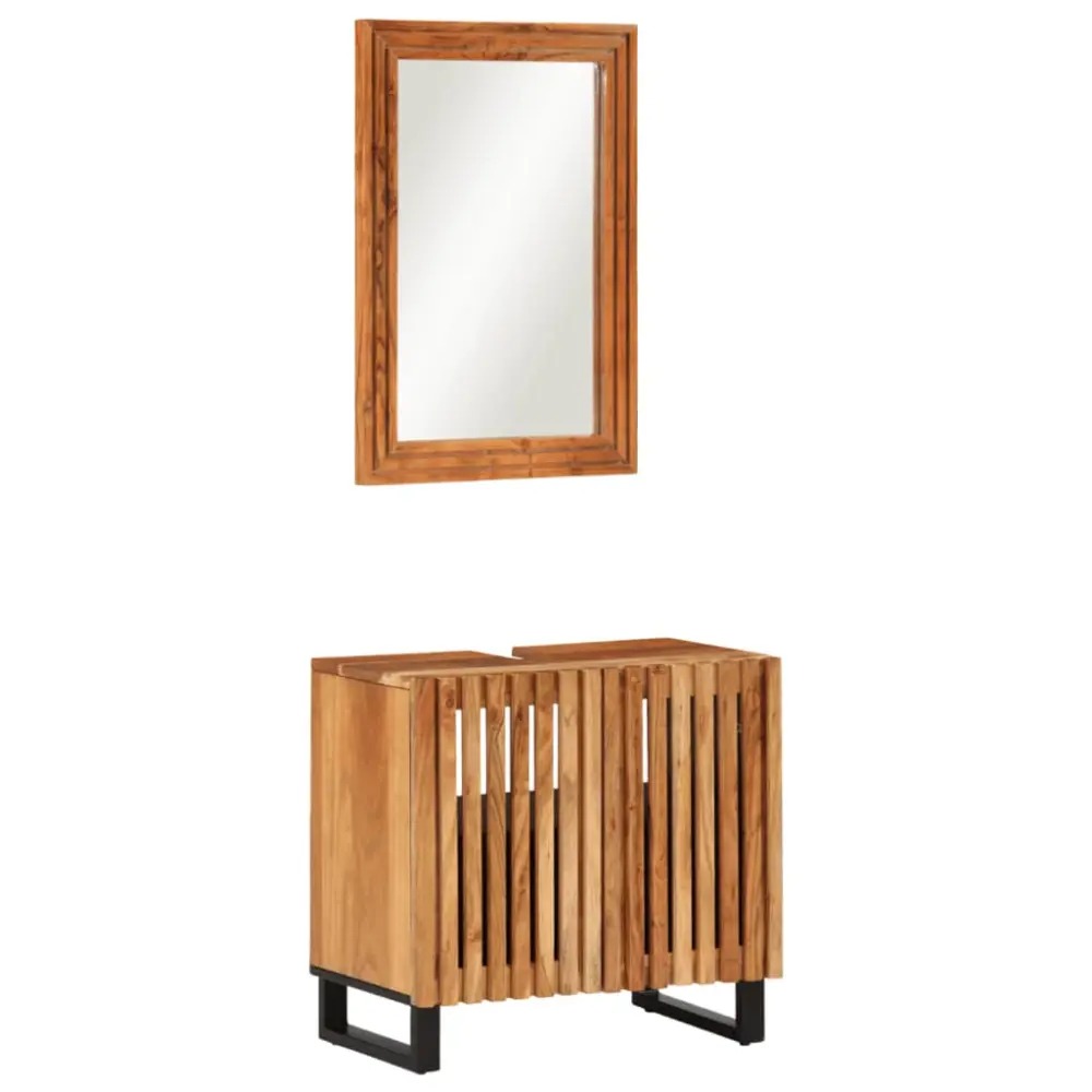vidaXL conjunto de muebles de baño 2 piezas madera maciza de acacia