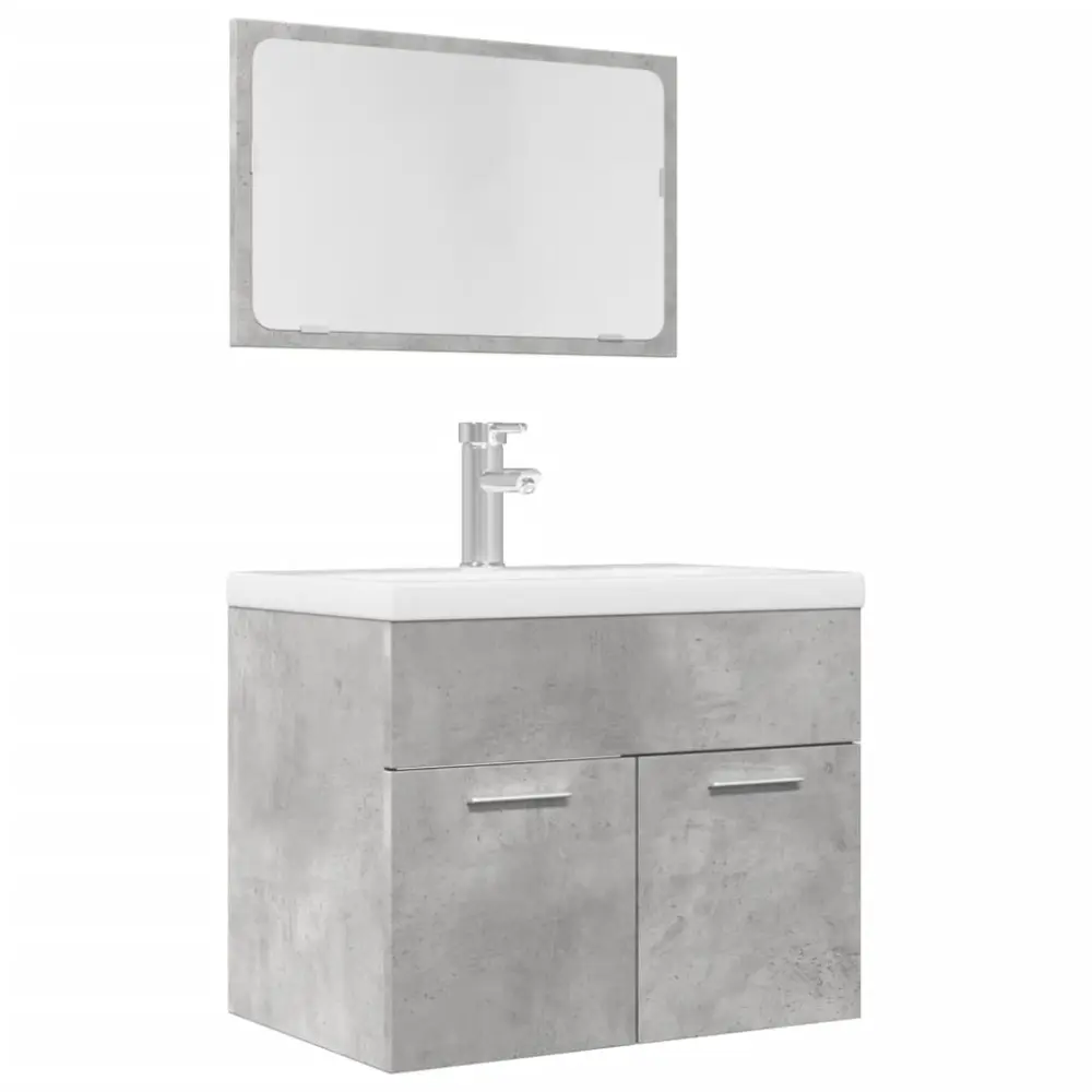 vidaXL set muebles de baño 2 piezas madera contrachapada gris hormigón