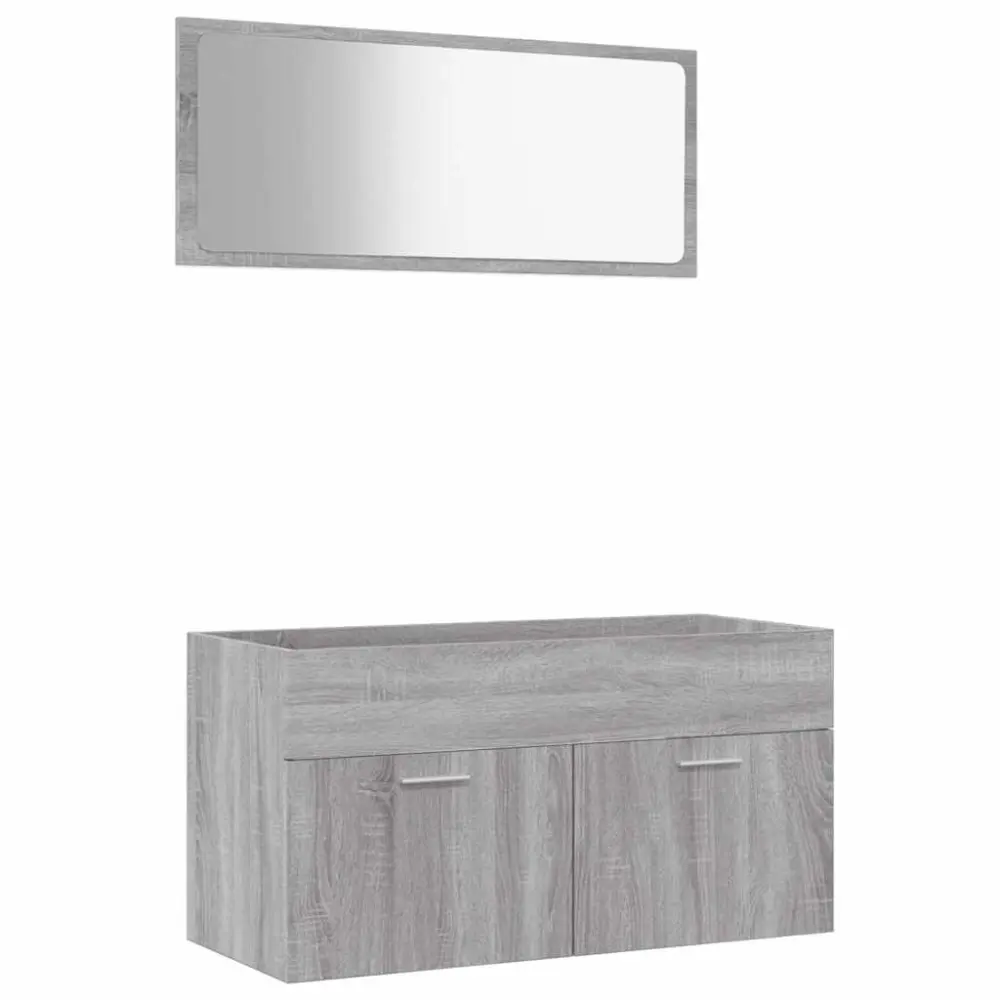 vidaXL set de muebles de baño 2 pzas madera contrachapada gris sonoma