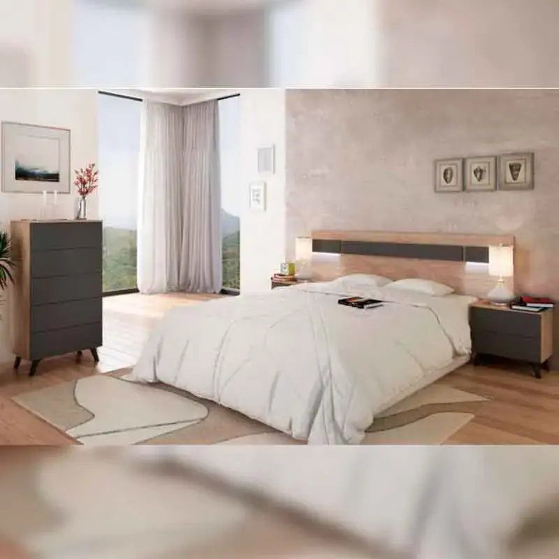 Composición de dormitorio Soto 2 con Estructura de Pino