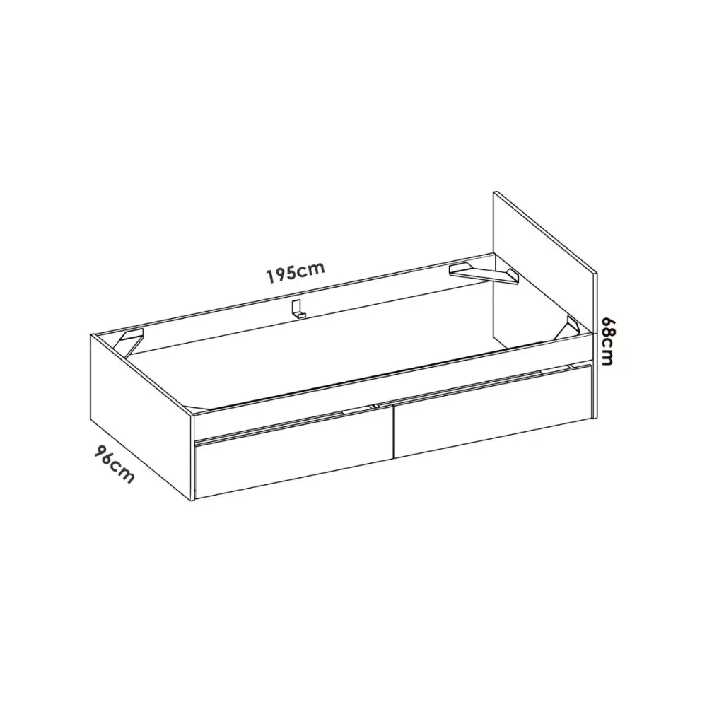 Conjunto de dormitorio Top Pack 1 cama + armario blanco/natural con Garantí de 2 ños