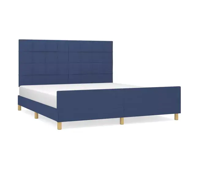 Diseño Ergonómico Estructura de cama con cabecero tela gris preciso 160x200 cm Bloques con cuadros