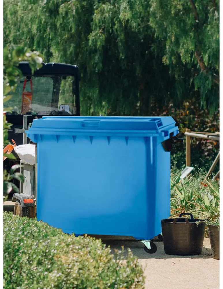 800 l | azul | contenedor de basura reciclables de colo - jardin202 Diseño Compacto