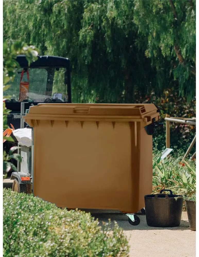 1100 l | marrón | contenedor de basura reciclables de colo - jardin202 en Color Gris Antracita