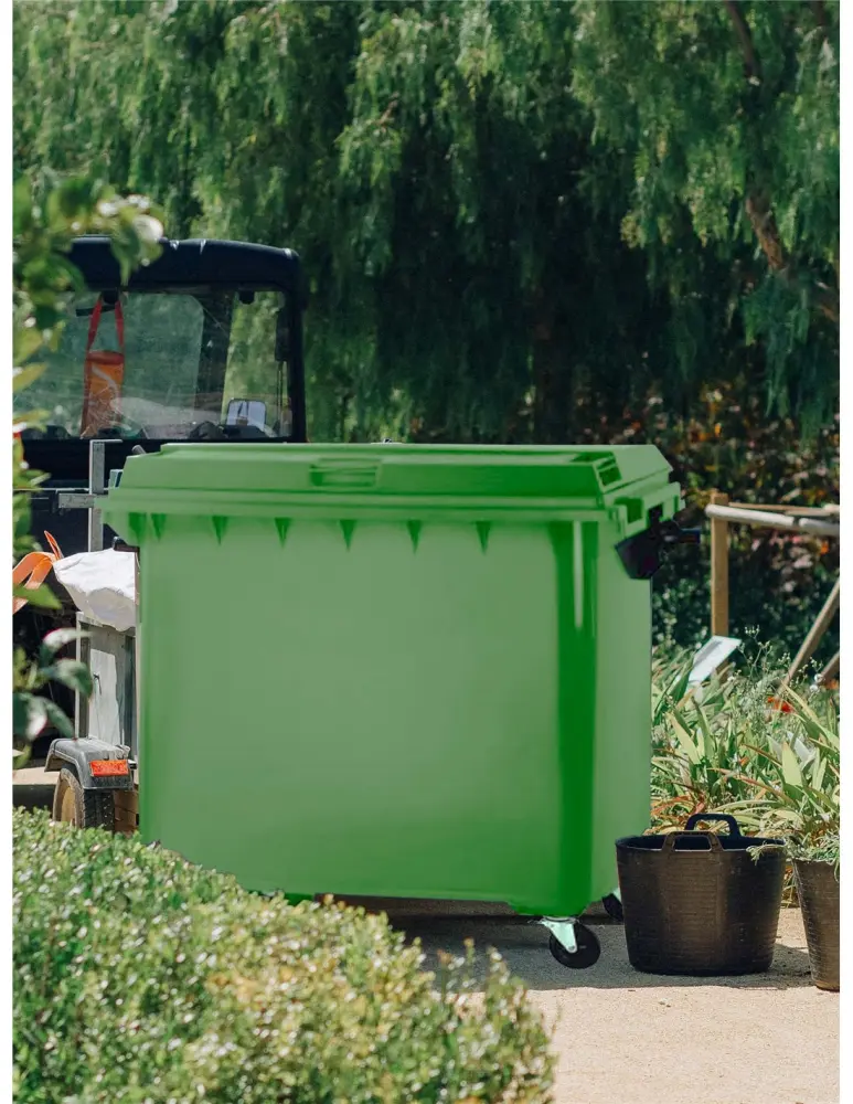 1100 l | verde | contenedor de basura reciclables de colo - jardin202 | Resistente Olores y Manchas