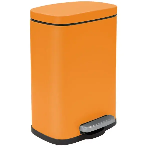 Contenedor de Pedal Cubo de basura con pedal modelo Akira capacidad 5 litros color Naranja mate