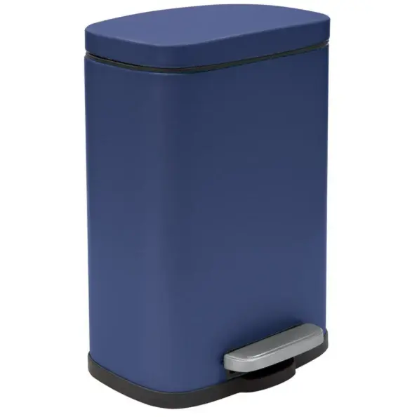 Papelera de Cocina Cubo de basura con pedal modelo Akira en acero capacidad 5 litros color azul mate