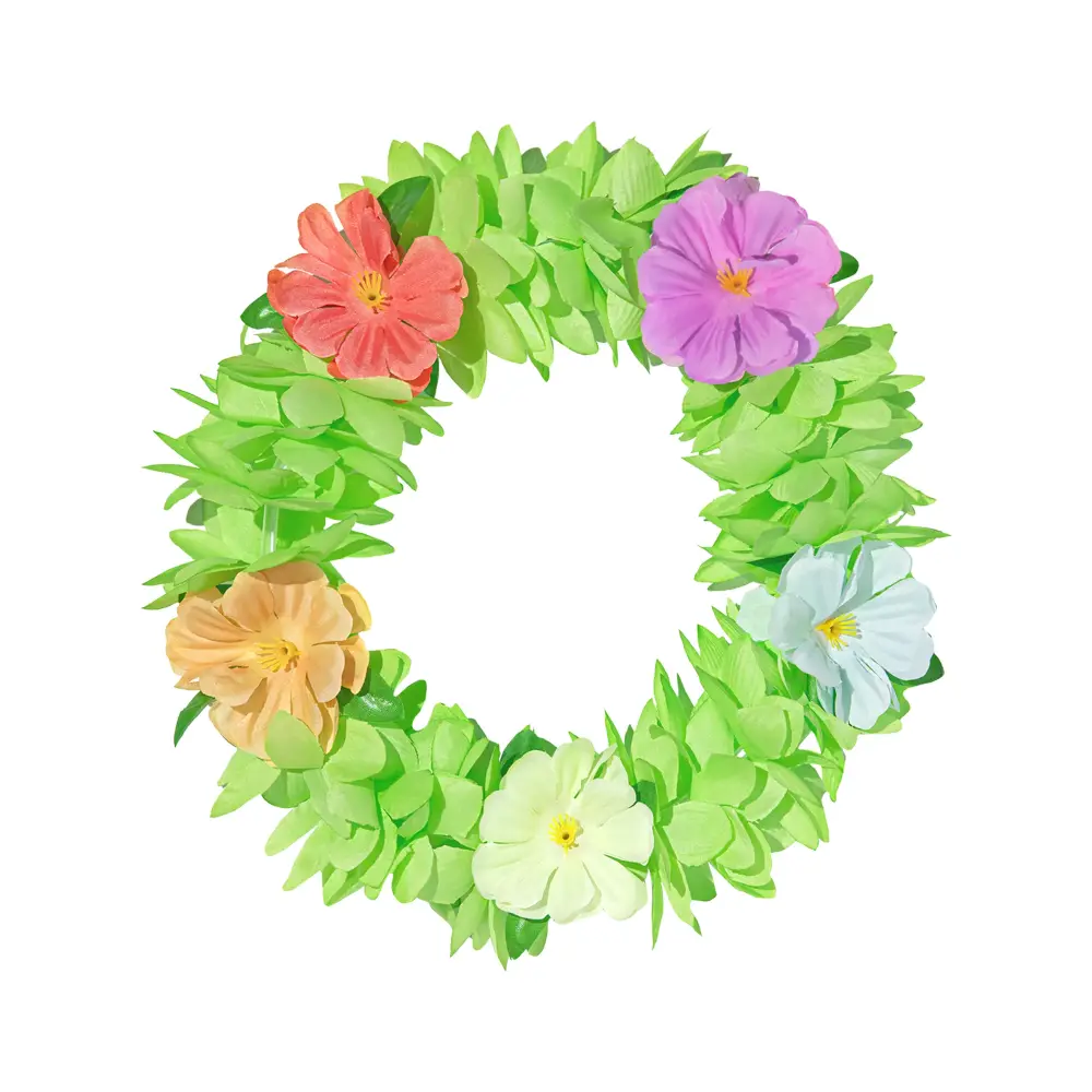 Diadema hawaiana con banda elástica, color verde. en Azul Marino