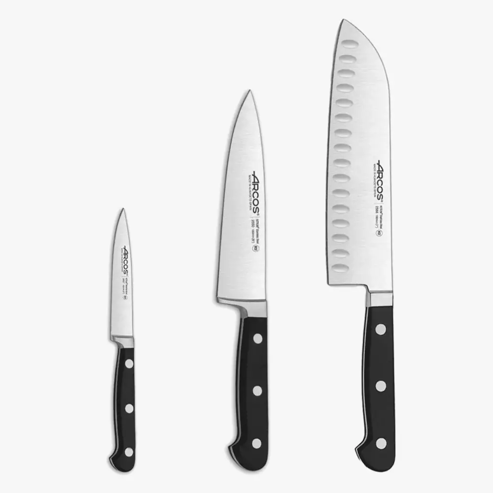 Afilador de Diamante Set 3 cuchillos Chef Profesional