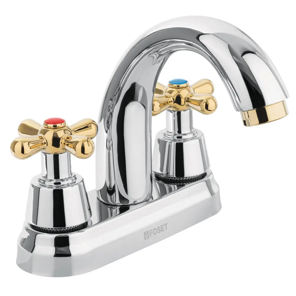 Mezcladora p/lavabo,manerales cruceta,cuello alto,oro,Aqua para Decorar Pasteles