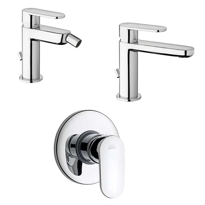 Paffoni Candy mezclador lavabo c/desagüe, bidé c/desagüe y ducha para Reposterí Casera