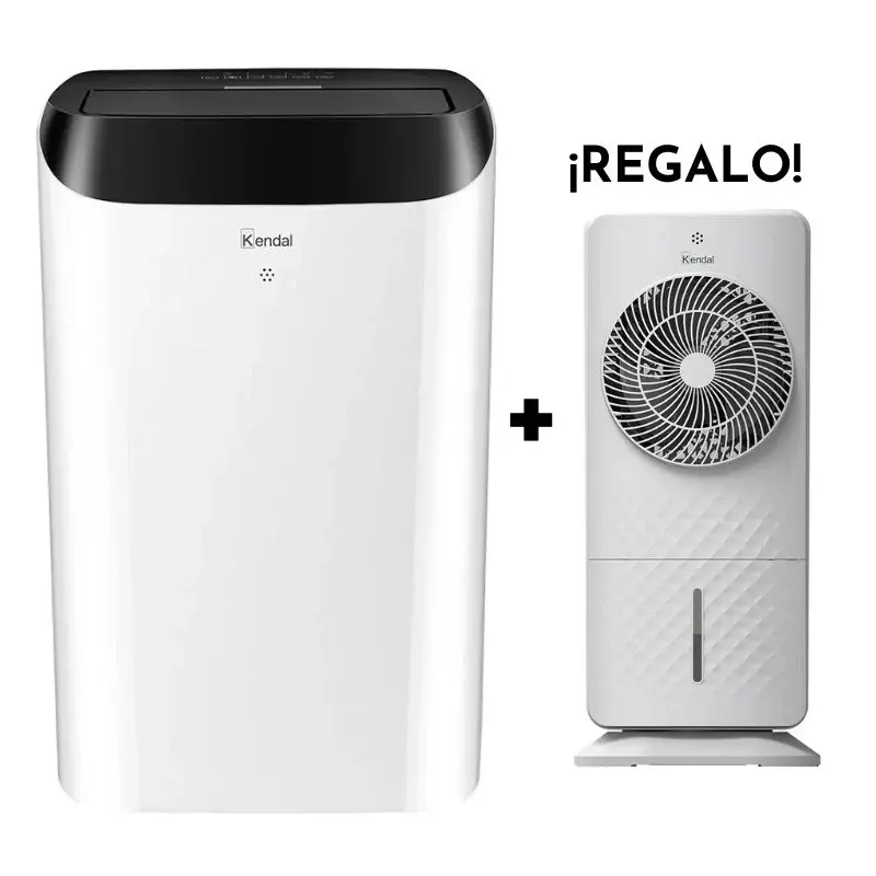 Aire Acondicionado Portátil y Deshumidificador 14000 BTU + Ventilador 4 En 1 Kendal de REGALO Ahorro Energético ++