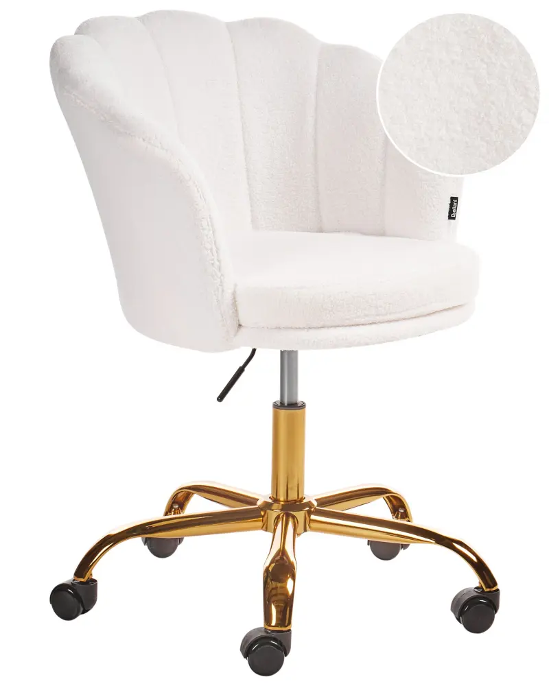 Desk Chair Boucle White MONTICELLO