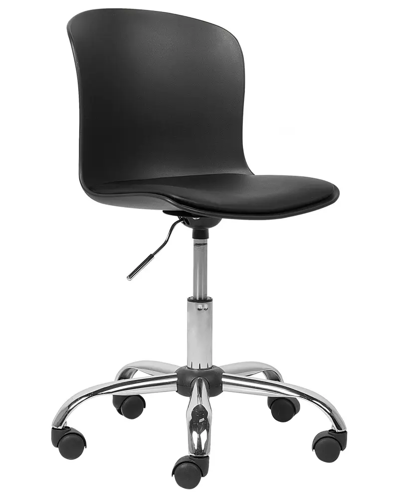 Desk Chair Faux Leather Black VAMO