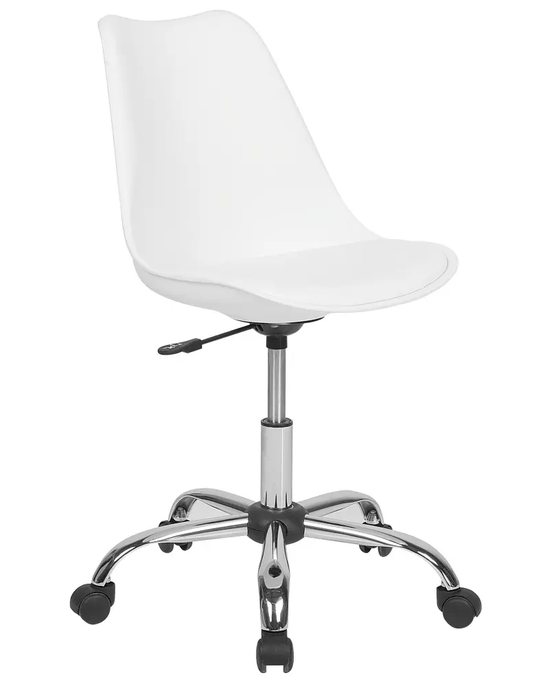 Desk Chair Faux Leather White DAKOTA
