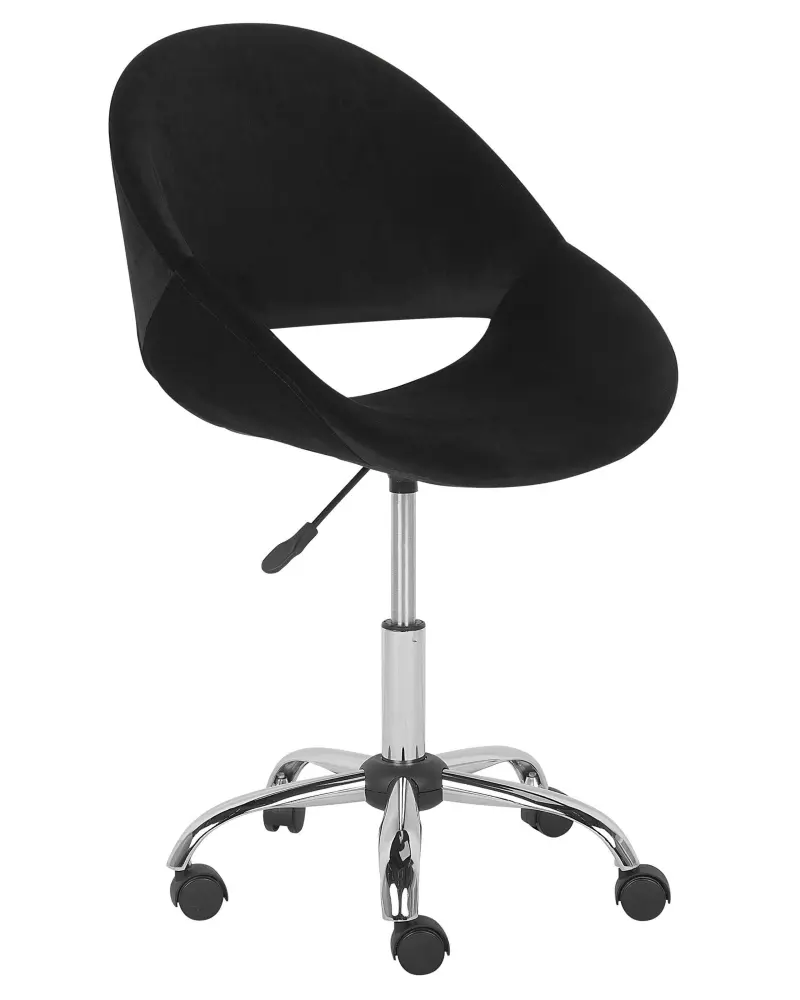 Desk Chair Velvet Black SELMA