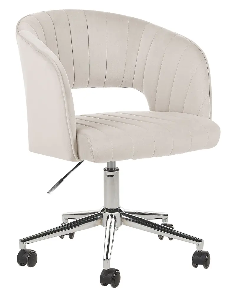 Desk Chair Velvet Light Beige KATONAH