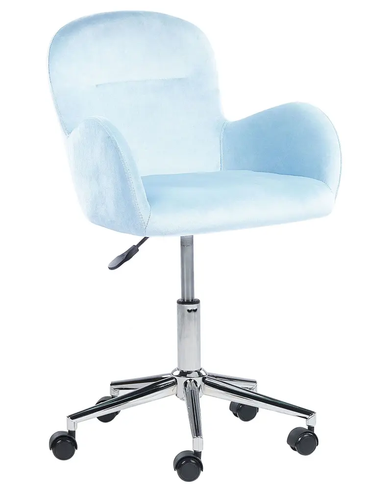 Desk Chair Velvet Light Blue PRIDDY