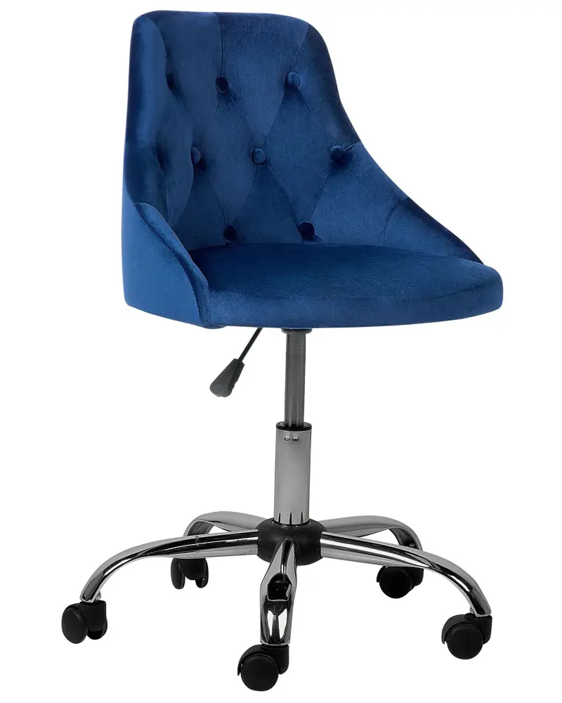 Desk Chair Velvet Navy Blue PARRISH