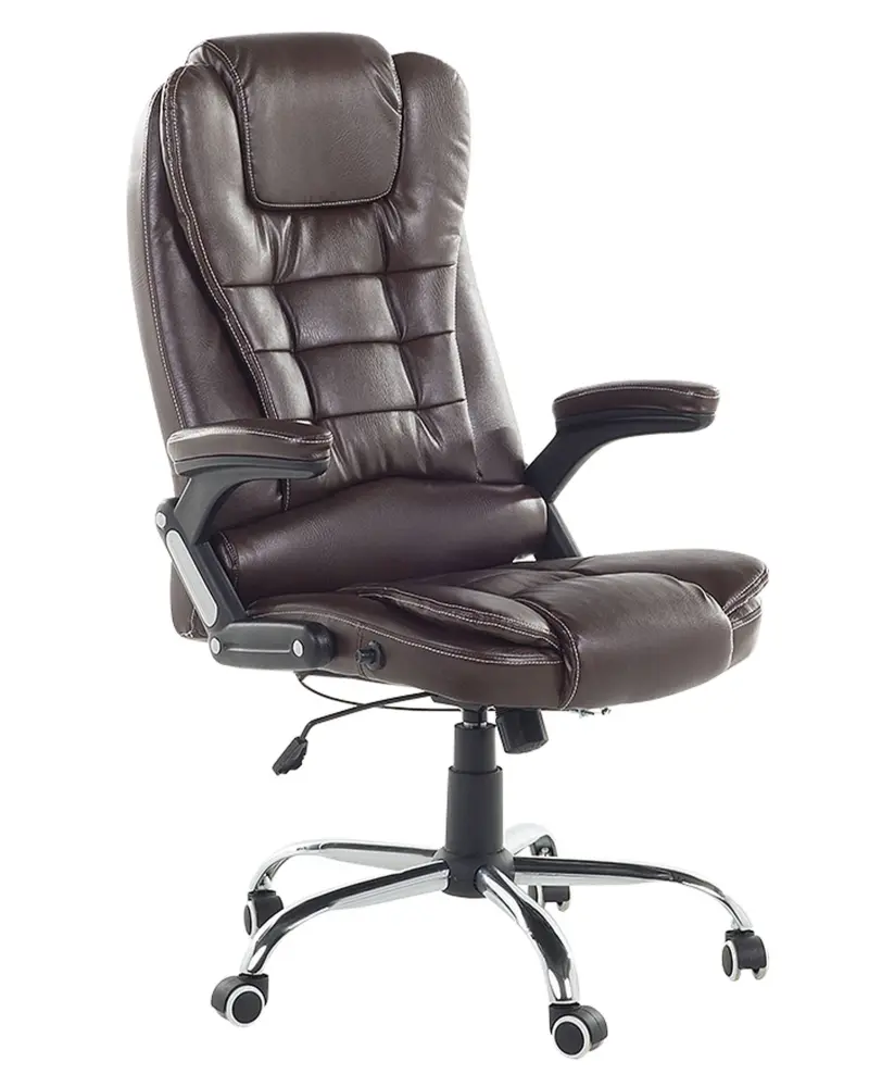 Executive Chair Faux Leather Brown ROYAL