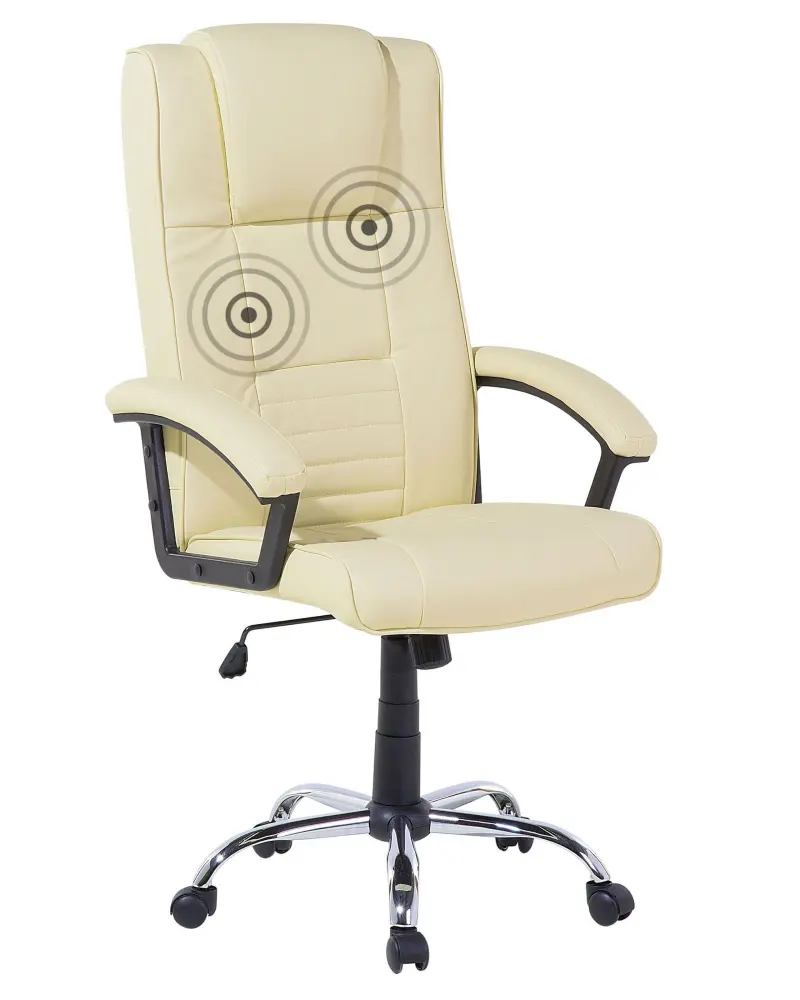 Massage Chair Faux Leather Light Beige COMFORT