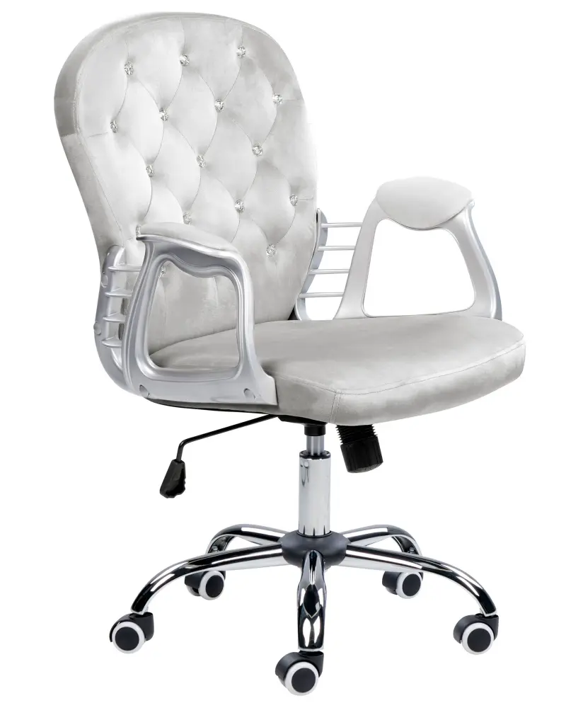 Office Chair Velvet Light Grey PRINCESS