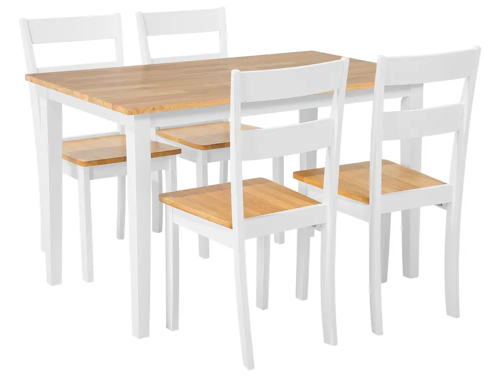 Dining Set Light Wood White GEORGIA