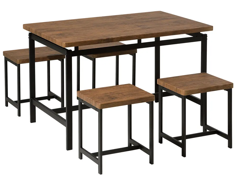 4 Seater Dining Set Brown ARLINGTON