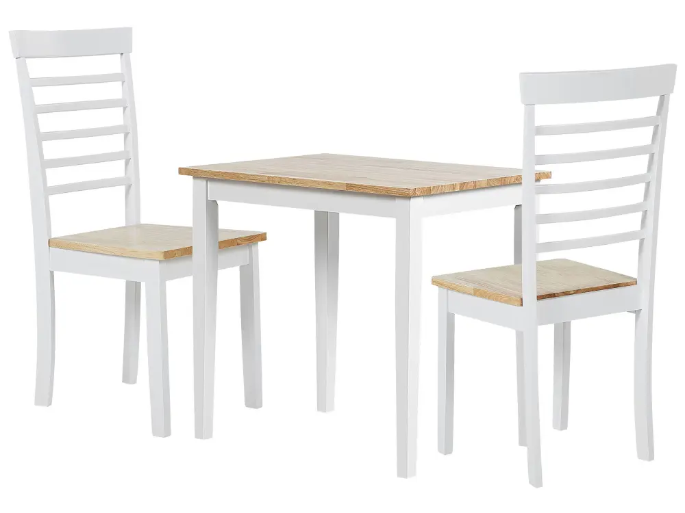 2 Seater Dining Set Light Wood and White BATTERSBY