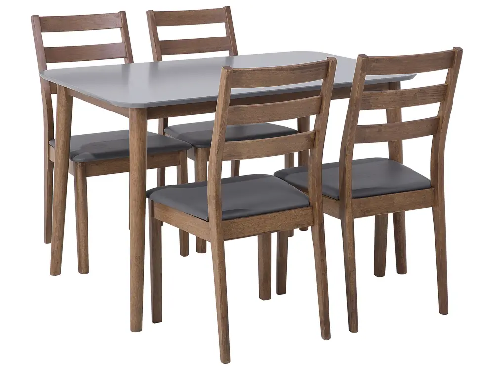 Wooden Dining Set Grey and Dark Wood MODESTO